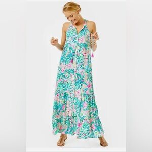 Lilly Pulitzer Luliana Maxi Dress in Multi One In A Melon - Size M